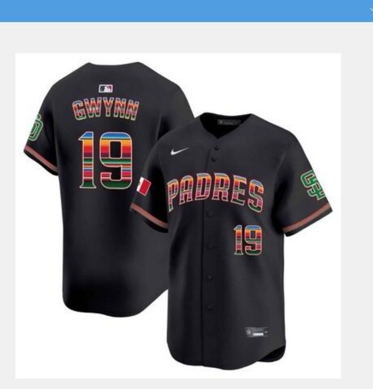 Men San Diego Padres 19 Gwynn black 2025 Nike MLB jersey